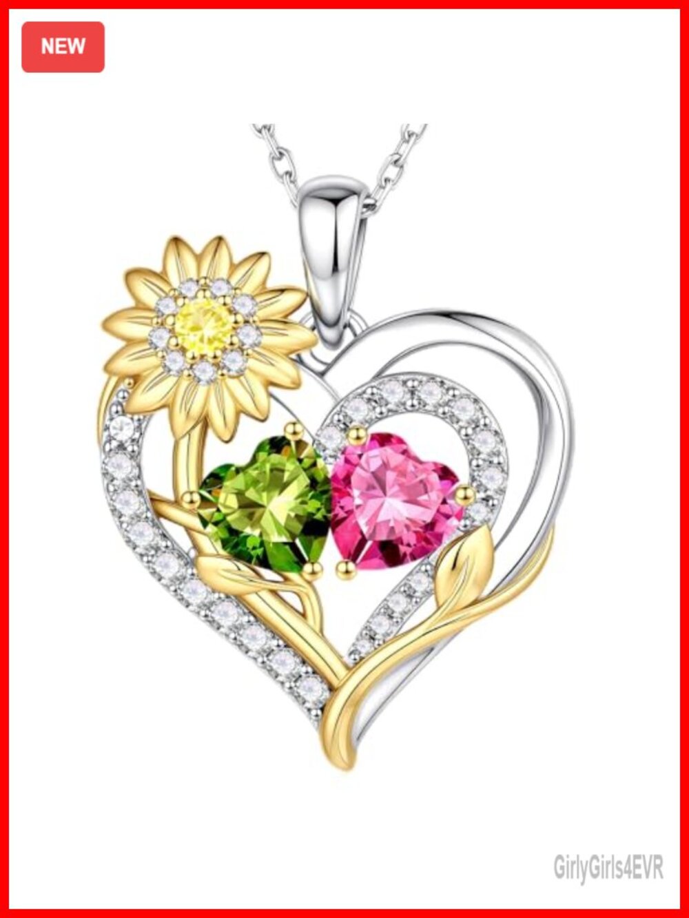 925 Sterling Silver Sunflower Necklace 19+2 Inch Adjustable Gift for Women